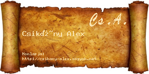 Csikány Alex névjegykártya